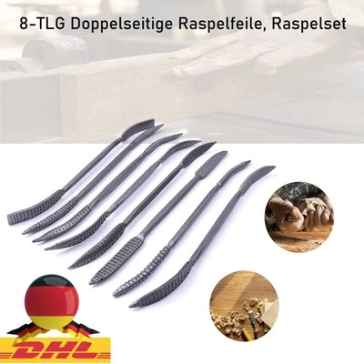 8-tlg Doppelseitige Raspelfeile, Raspelset, Nadelraspel Set Riffelraspel/Fei - Bild 1 von 4