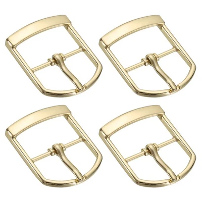 4Pcs 0.98" Single Prong Belt Buckle Oval Center Bar Buckles for Belt, Gold - Image 1 of 4