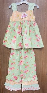 NWT Jelly the Pug Girl FLOWERS Pant Set Size 6 - Picture 1 of 8