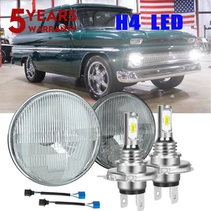 For Chevrolet C10 Panel 1964 1966 Pair 7 inch Round LED Headlights High Low Lamp - Picture 1 of 18
