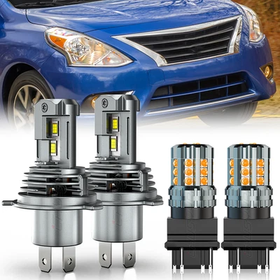 Faro LED alto/bajo para Nissan Versa sedán 2015-19 + bombilla intermitente 4 un. Foto 1 de 4