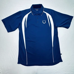 Indianapolis Colts Men’s Medium Blue NFL Team Apparel Short Sleeve Polo Shirt - Picture 1 of 13