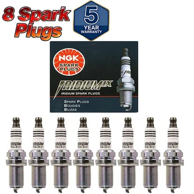 New Set 8 pack ngk 4469 Iridium IX Spark Plugs LFR5AIX11 For Hyundai Nissan - Image 1 of 4