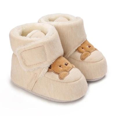 Newborn Warm Fleece Cute Bear Crawling Prewalk Baby Winter Shoes Booties - Image 1 of 4