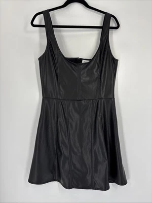 NWT WeWoreWhat Corset Mini Dress - Vegan Leather, Black, A-Line - Size 14 - Image 1 of 4