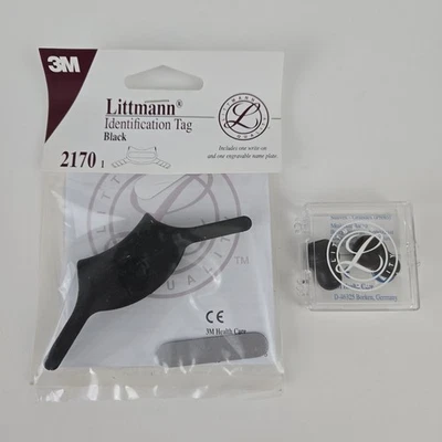 3M Littmann Snap Tight Soft-Sealing Stethoscope Eartips Large Black & ID Tag - Image 1 of 4