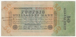 GERMANY 50 MILLIARDEN MARK P#119 1923 VERY FINE - Picture 1 of 2