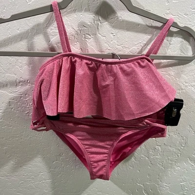 NUEVO CON ETIQUETAS O'Neill Traje de baño rosa brillante - Niñas Talla 14 - Conjunto de bralette con volantes de secuoya Foto 1 de 4