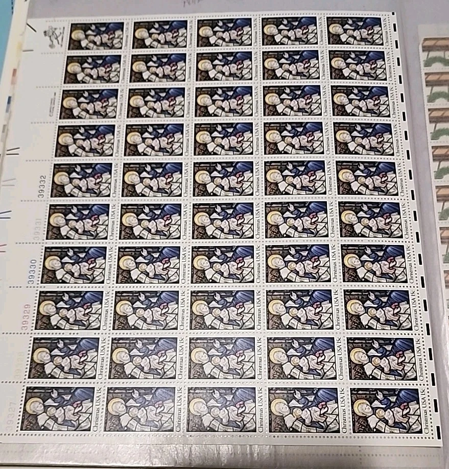 US SCOTT 1842  SHEET PANE OF 50 CHRISTMAS STAMPS 15 CENT FACE  MNH  - Image 1 of 1