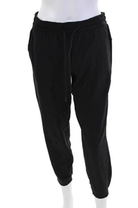 Lululemon Damen hoher Bund Kordelzug Cropped Jogginghose schwarz Baumwolle Größe 6 - Bild 1 von 3