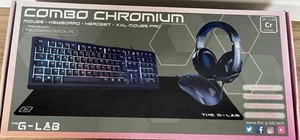 The G-Lab Combo Chromium Ensemble casque, tapis, clavier et souris Gamer - Afbeelding 1 van 4
