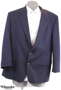 Bill Blass Sport Coat Blazer Mens Blue 2 Metal Button Wool 44R - Picture 1 of 9