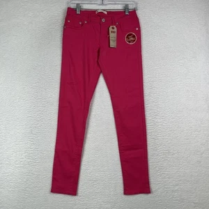 NWT Levi's Girls 710 Super Skinny Soft Brushed Jeans Bright Pink Size 14 Reg - Picture 1 of 14
