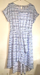 Just Be Women's Jersey Short Sleeved Faux Wrap Casual Blue Dress Hi-Lo Hem 1X - Picture 1 of 10