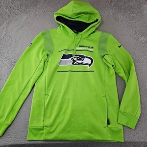 Seattle Seahawks Nike On Field Hoodie Mens Medium Green Pullover Sweatshirt - Picture 1 of 9