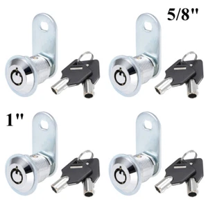 2/4pcs Keyed diff 5/8" 1" Tubular Cam Lock Cabinet Toolbox Drawer Replacement - Picture 1 of 14