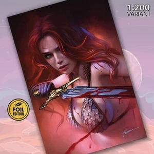 Red Sonja #1 Cover ZK Maer 1:200 Virgin Foil Edition Variant Comic Book - Picture 1 of 3
