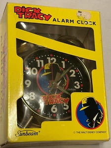 Reloj despertador vintage Dick Tracy Sunbeam cuerda NUEVO en caja Walt Disney Company - Imagen 1 de 7