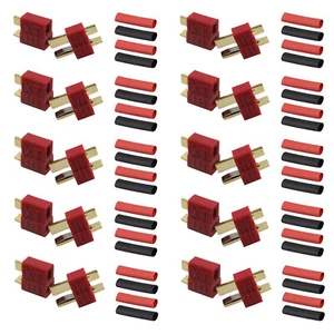 ✅ 1-50 Paar T Plug Stecker Buchse Grip Schrumpfschlauch Deans Goldstecker 5 10 - Picture 1 of 7