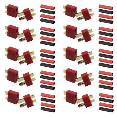 ✅ 1-50 Paar T Plug Stecker Buchse Grip Schrumpfschlauch Deans Goldstecker 5 10 - Bild 1 von 4