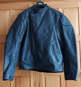 MW Leathers motorcycle Jacket, dark blue, including back protection. - Picture 1 of 10