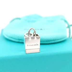 Tiffany & Co. Sterlingsilber Geschenk Einkaufstasche Charm Anhänger - Bild 1 von 10