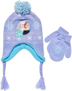 Disney Frozen Winter Hat and Kids Mittens or Gloves Set, Girls Beanie Age 2-7 - Picture 1 of 17