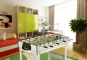 Multifunktionstisch Holz Spieltisch - 4in1 Tischfußball, Billard, Hockey, Tennis - Bild 1 von 9