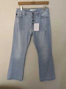KanCan Jeans Sz 11/29 Saylor Mid Rise Light Distressed Button Fly Flare Leg - Picture 1 of 19