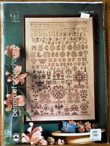 Permin of Copenhagen Danish Art SAMPLER 1854 Cross Stitch Pattern Leaflet 154454 - Picture 1 of 2