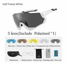 ROCKBROS Cycling Glasses Polarized Goggless Outdoor Sunglasses White UK STOCK
