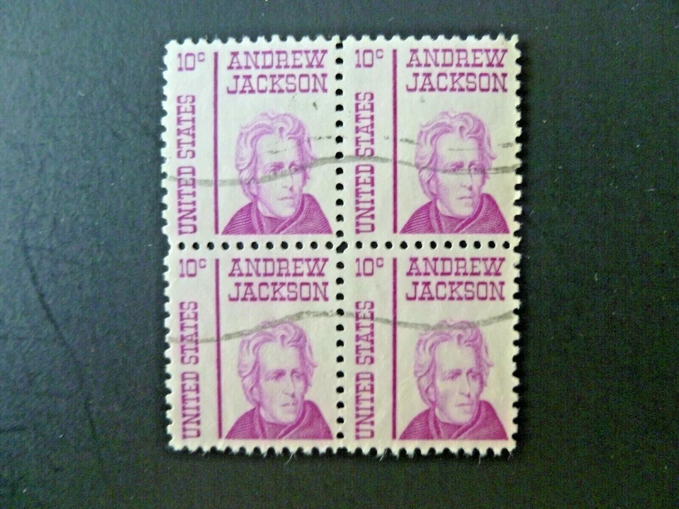1967 $.10 #1286 Andrew Jackson Issue Block of 4 Used - See Description & Images - Image 1 of 2
