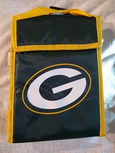 NFL GREEN BAY PACKERS INSULATED LUNCH BAG WITH hook loop CLOSURE 9x6x4 - Picture 1 of 5