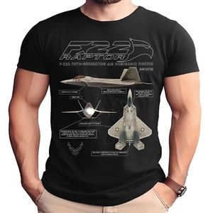 F-22 Raptor Schematic Design T-Shirt - Bild 1 von 2