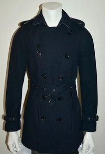 NWT BURBERRY BRITTON MENS WOOL DOUBLE BREASTED TRENCH COAT JACKET LARGE - Picture 1 of 12