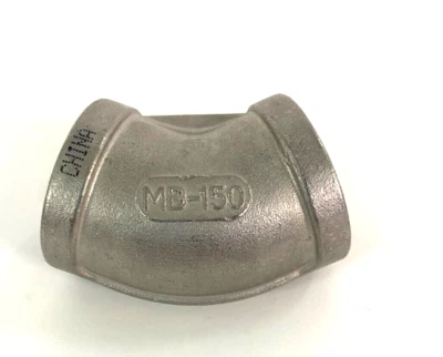 MERIT BRASS STAINLESS STEEL PIPE FITTING 90 DEGREE ANGLE ELBOW CLASS-150 - Image 1 of 4