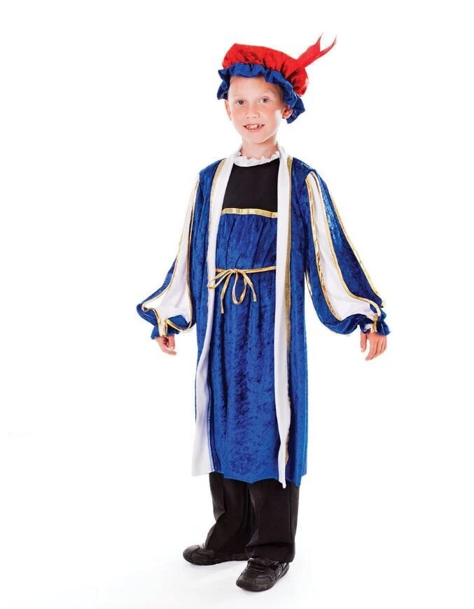 Vestido Tudor Niño Niños Elegante Medieval Histórico Día del Libro Disfraz Conjunto 128 cm Foto 1 de 1