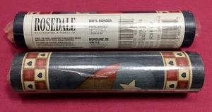 2 NEW Rosedale American Hearts Flag Room Edge Border 15' Roll each 30' Total - Picture 1 of 2