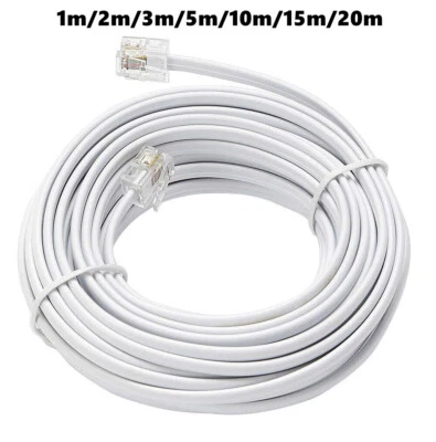 1M 2M 3M 5M 10M 15M 20M Telephone Phone Cable Cord Lead Plug for ADSL RJ11 - image 1 of 4