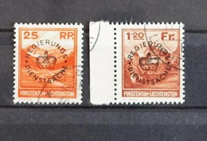 LIECHTENSTEIN 1933 Officials, Cpl Superb Used Crown Overprinted Set , Landscape - Picture 1 of 2