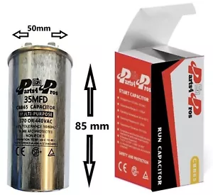Condensador de funcionamiento del motor lleno de aceite de alta calidad 35 uF MFD 370/440 V CA 50x85 mm - Imagen 1 de 2