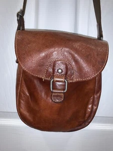 Jack Georges Voyager Saddle Bag Brown Buffalo Leather Crossbody Flap Magnetic - Picture 1 of 16