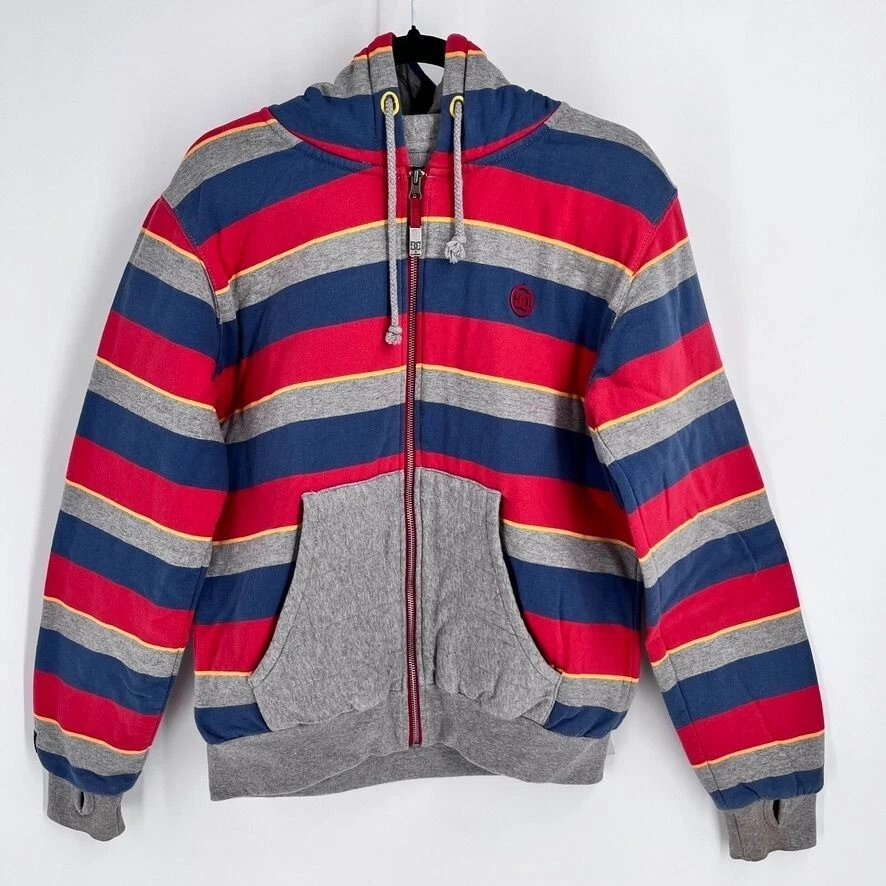 DC Shoes Full ZIp Hoodie Size S Red, Blue, Gray, Fully Lined Skater Pockets - Image 1 of 4