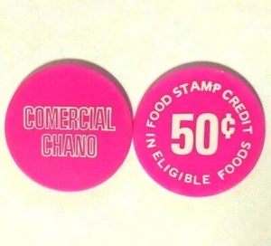 50c COMERCIAL CHANO Ficha Cupones HUMACAO SELLO DE COMIDA Ficha PUERTO RICO - Imagen 1 de 6