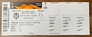 Besiktas - Malmo Malmö 2018 UEFA Europa League Cup Match Football Soccer Ticket - Picture 1 of 1