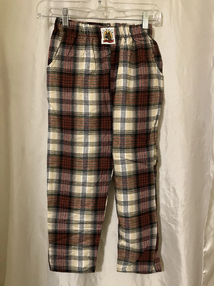 Pantalones de Colección Yo Wear Max Boxxer NIÑOS S Rojo Nuevo de Lote Antiguo 100% Algodón Franela EE. UU. con Bolsillos Foto 1 de 3