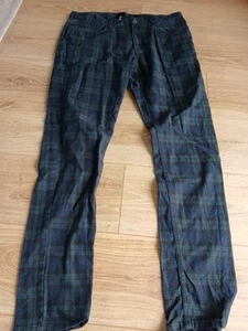 Mens H &M Tartan Trousers W 34 Inside Leg 32 Skinny Fit. - Picture 1 of 2