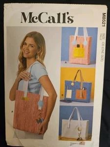 McCalls M8521 Easy-to-Make Lightly Padded Lined Tote Bags Sewing Pattern Size OS - Picture 1 of 7