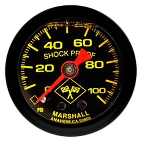 1-1/2" Mechanical Liquid Filled Pressure Gauge, Black Dial, 0-100 PSI - Imagem 1 de 1