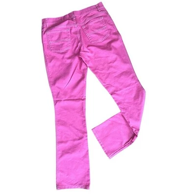 Ralph Lauren Hot Pink Cotton Cargo Style Pants White Contrast Stitch 30" - Image 1 of 3